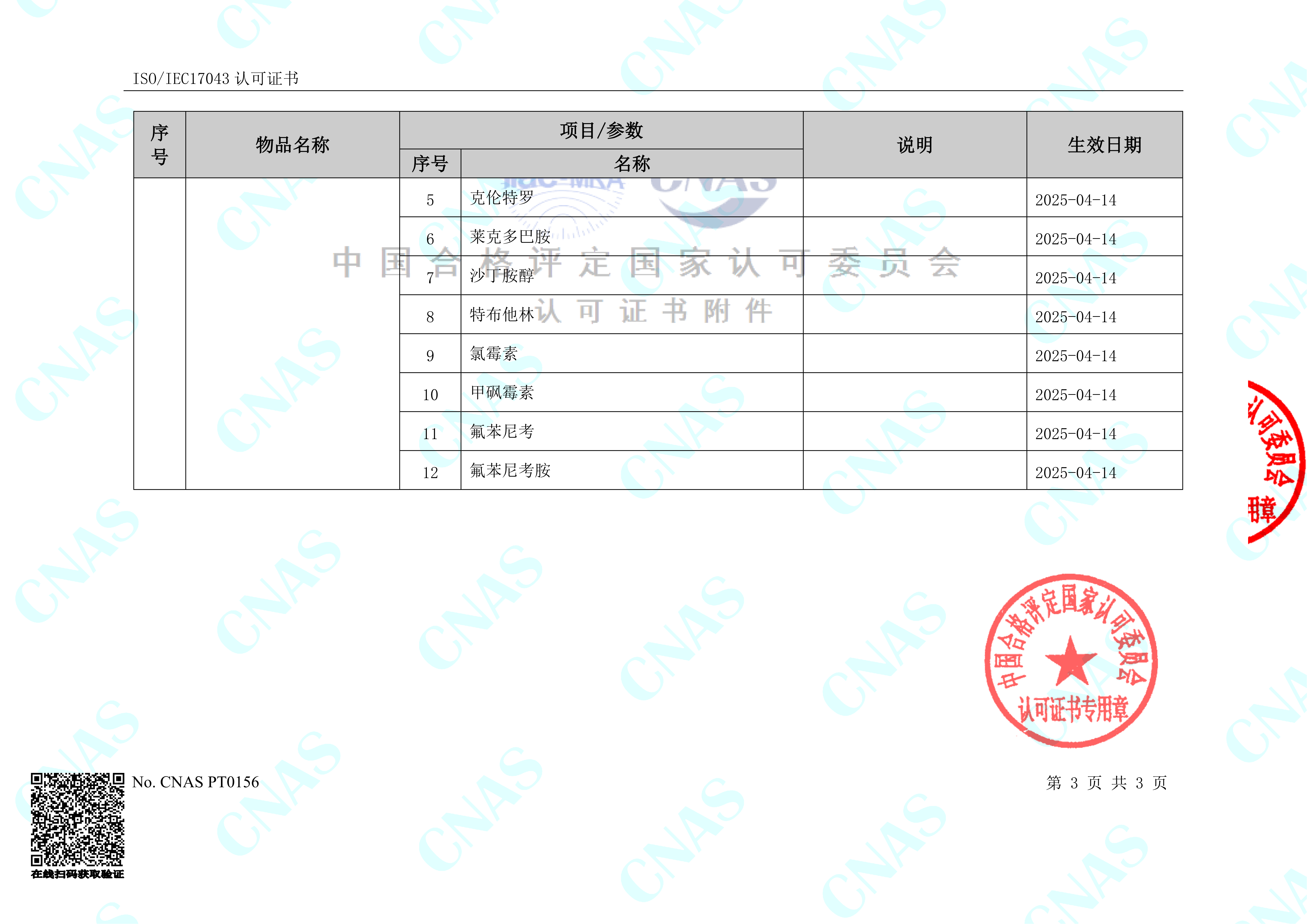 认可的检测领域能力验证领域3